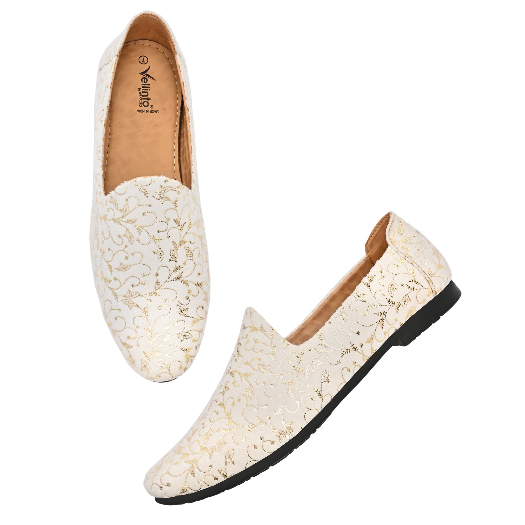 Vellinto ellinto SAMRAT Party Wear Royal Look Mojaris Juttis Slip On For Men Espadrilles For Men