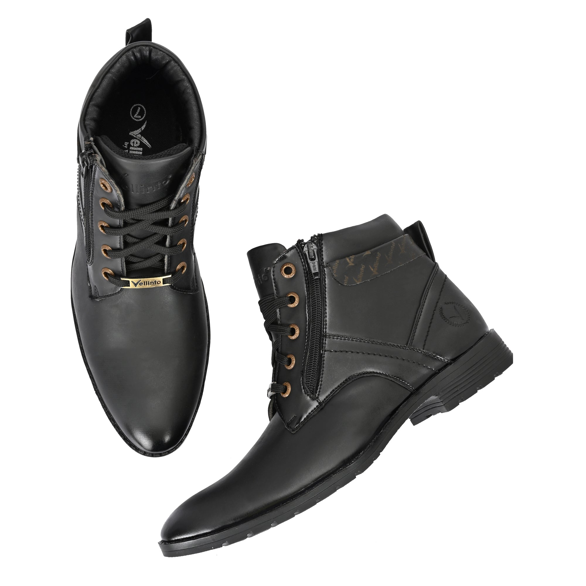 Vellinto Vellinto ORION Men’s Stylish Lace-Up & Zipper High Ankle Casual Boots Boots For Men