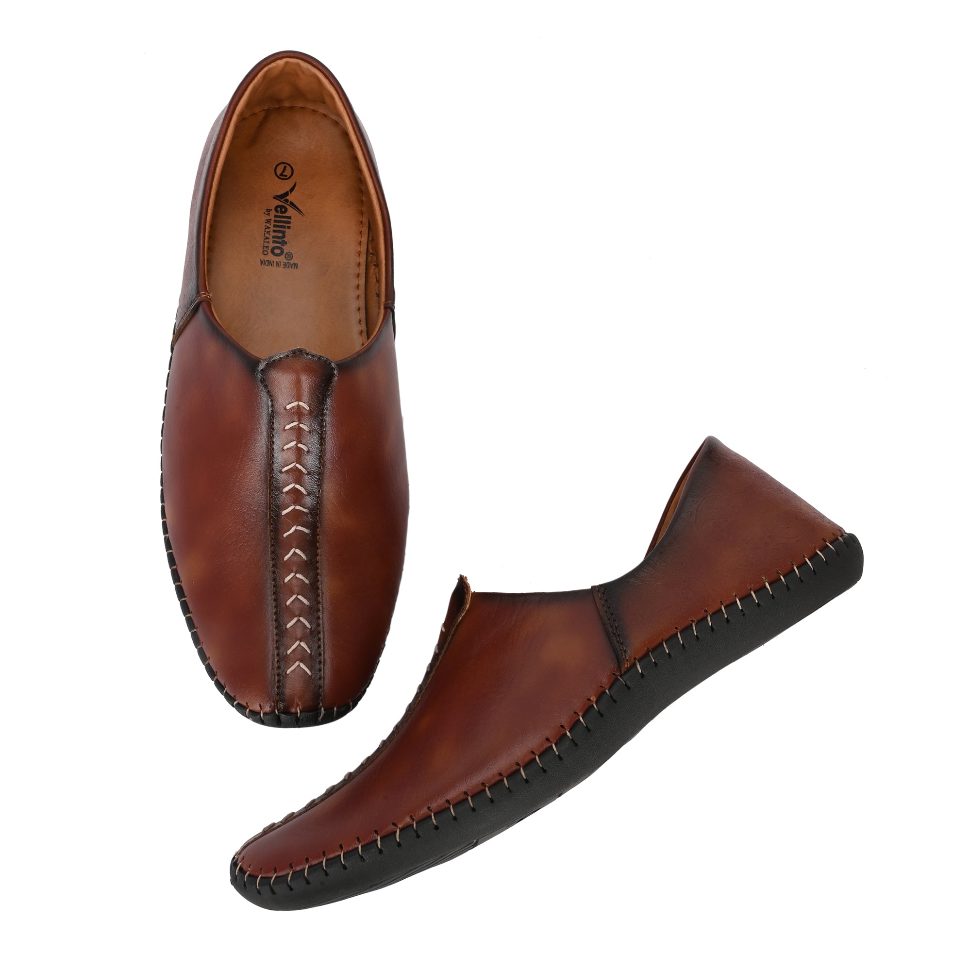 Vellinto ARTIZAN Cool Rajasthani Stitched Design Jutis Mojaris Nagra For Men Casuals For Men