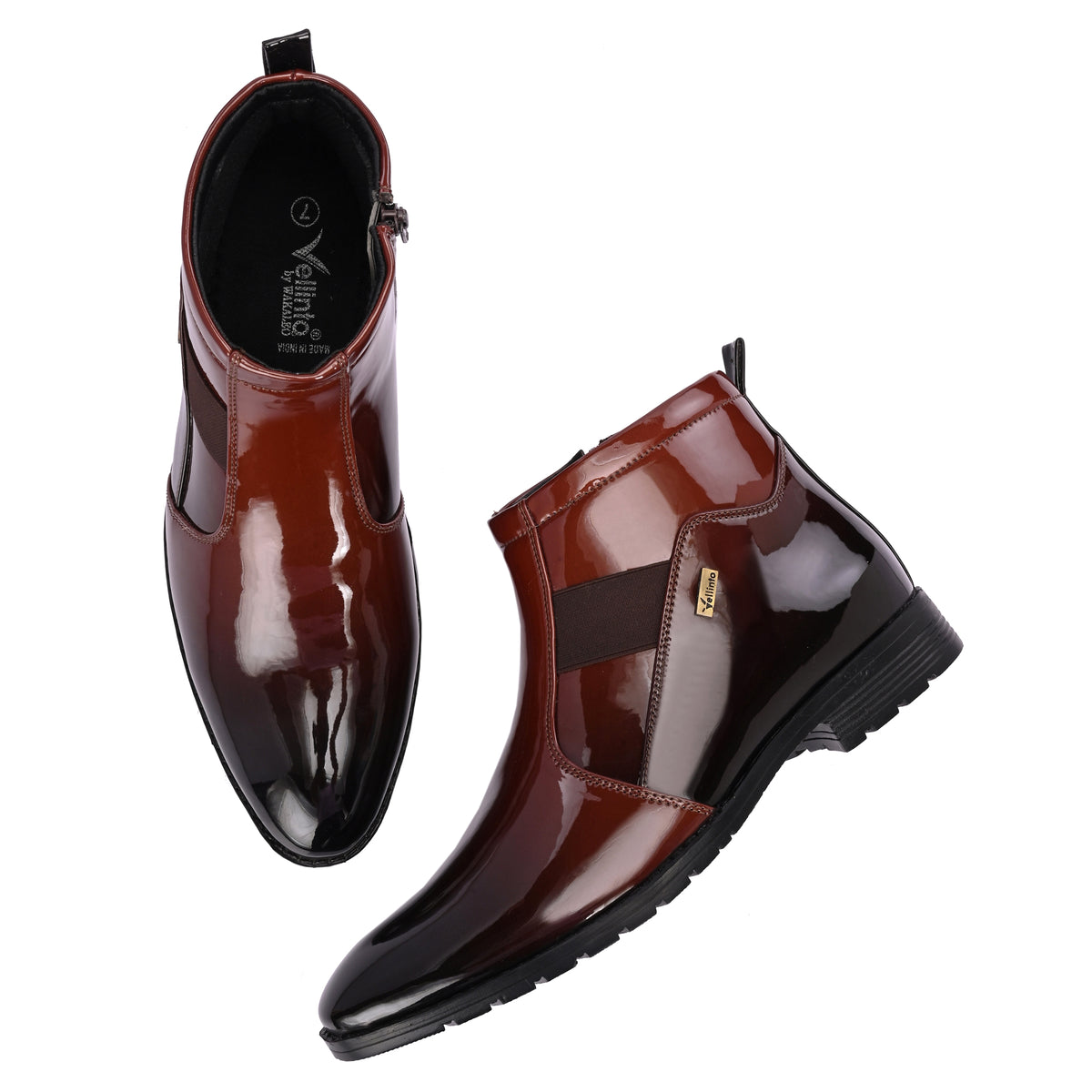 Vellinto Royal Look Zipped Boots For Men ll Synthetic Leather Casual Boots For Men