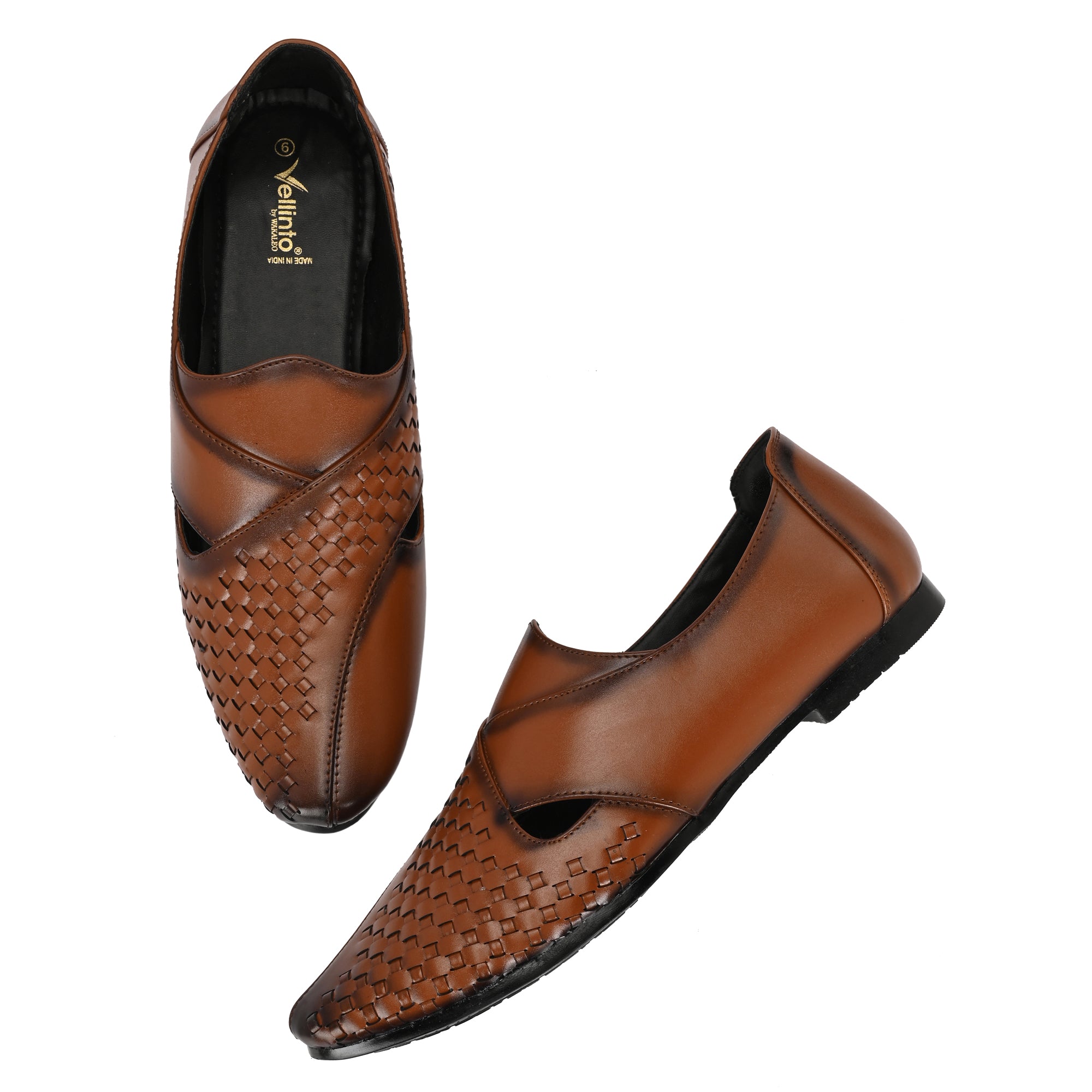 Stylish RAJAURI Ethnic Mojari for Men | PU Leather Party Wear Festive Wear Casuals For Men