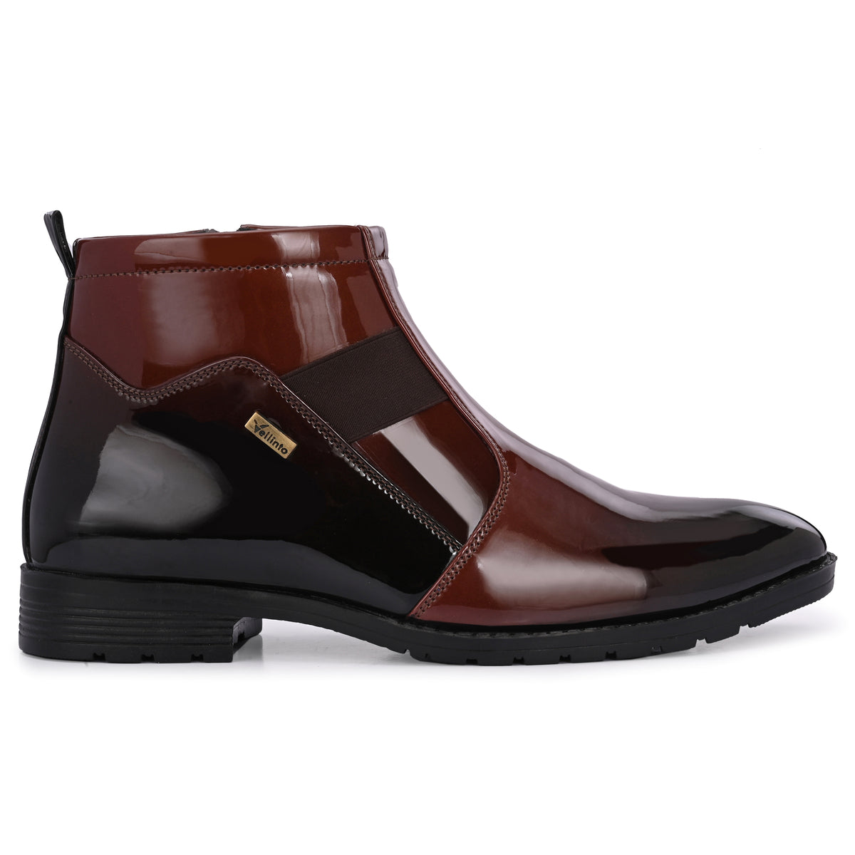 Vellinto Royal Look Zipped Boots For Men ll Synthetic Leather Casual Boots For Men