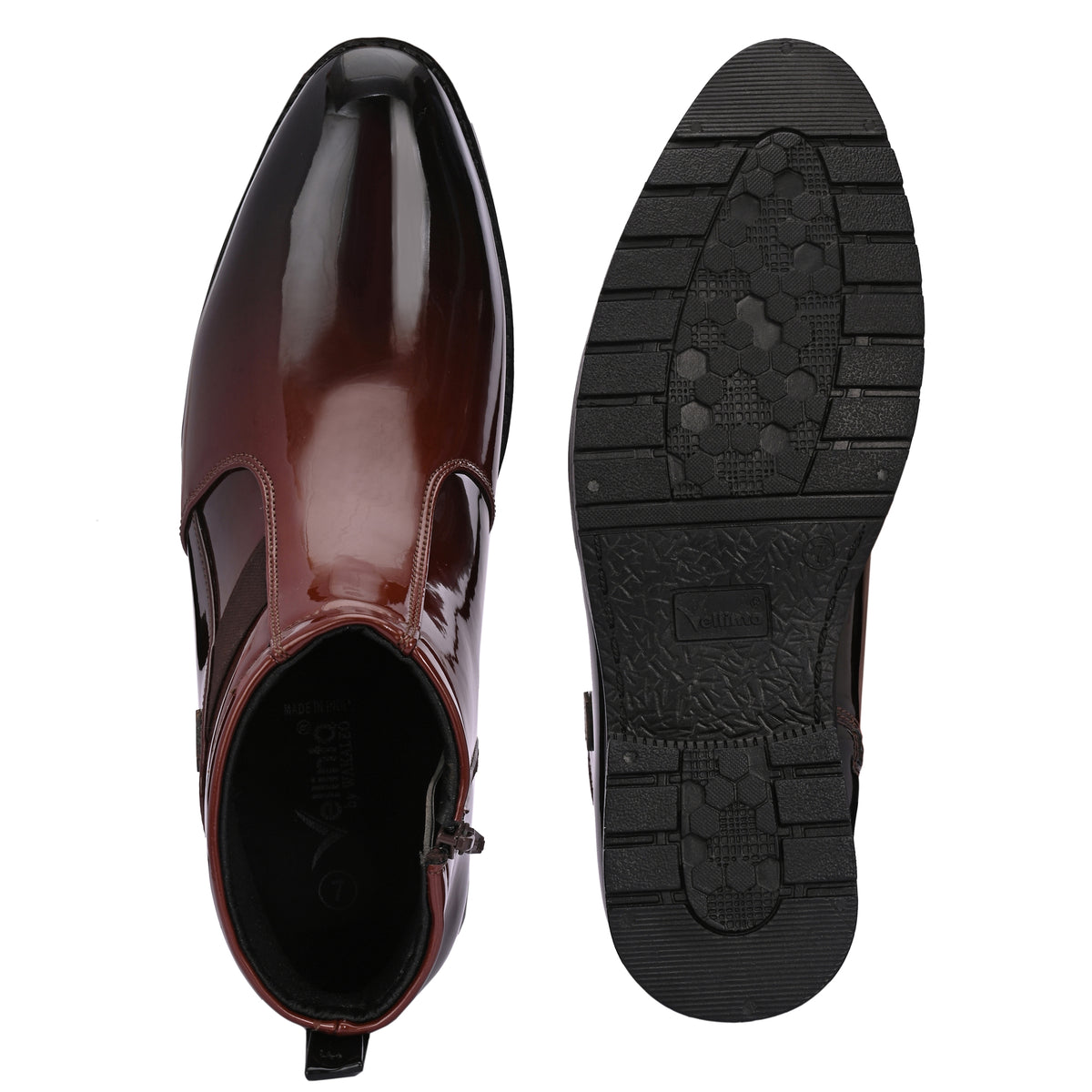 Vellinto Royal Look Zipped Boots For Men ll Synthetic Leather Casual Boots For Men