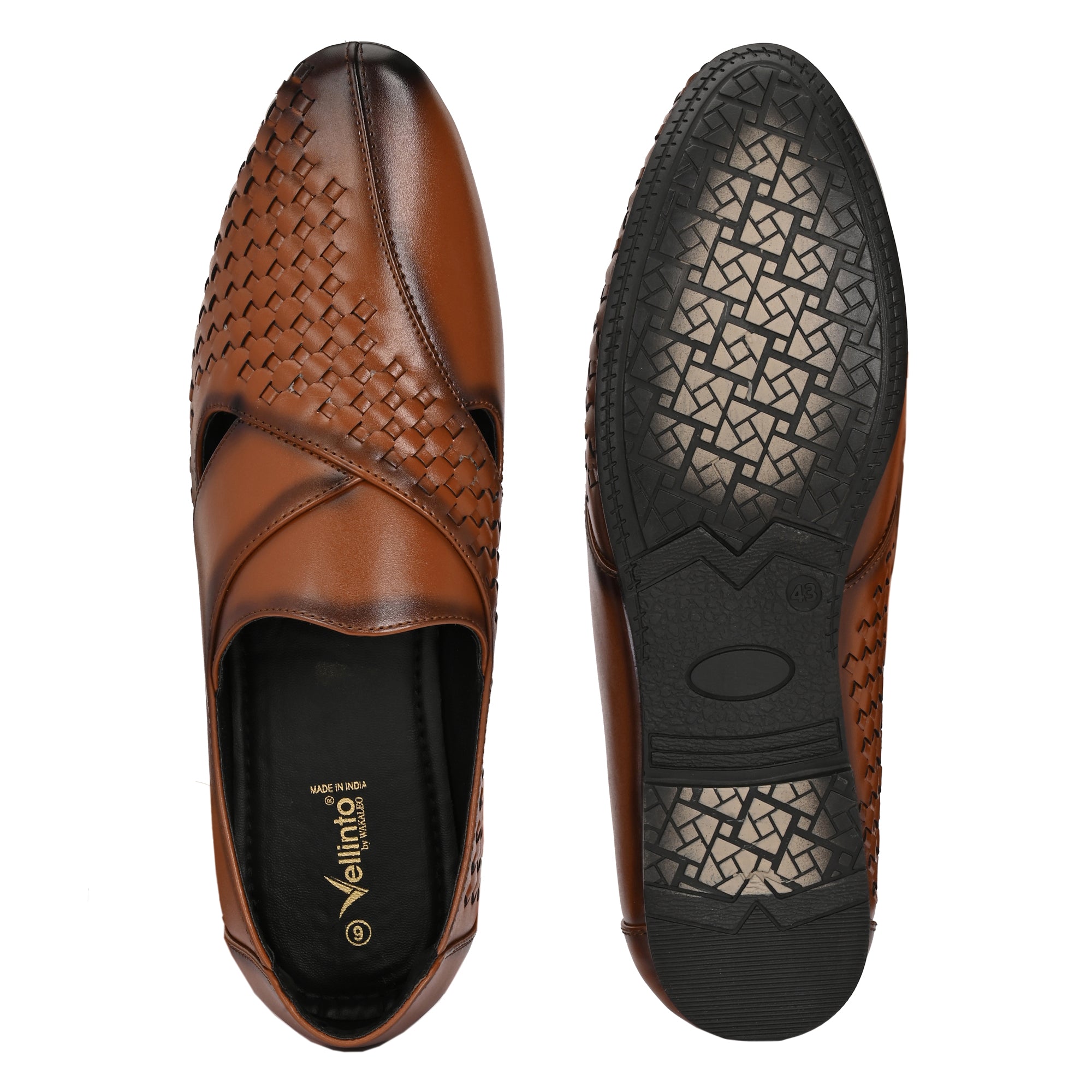 Stylish RAJAURI Ethnic Mojari for Men | PU Leather Party Wear Festive Wear Casuals For Men