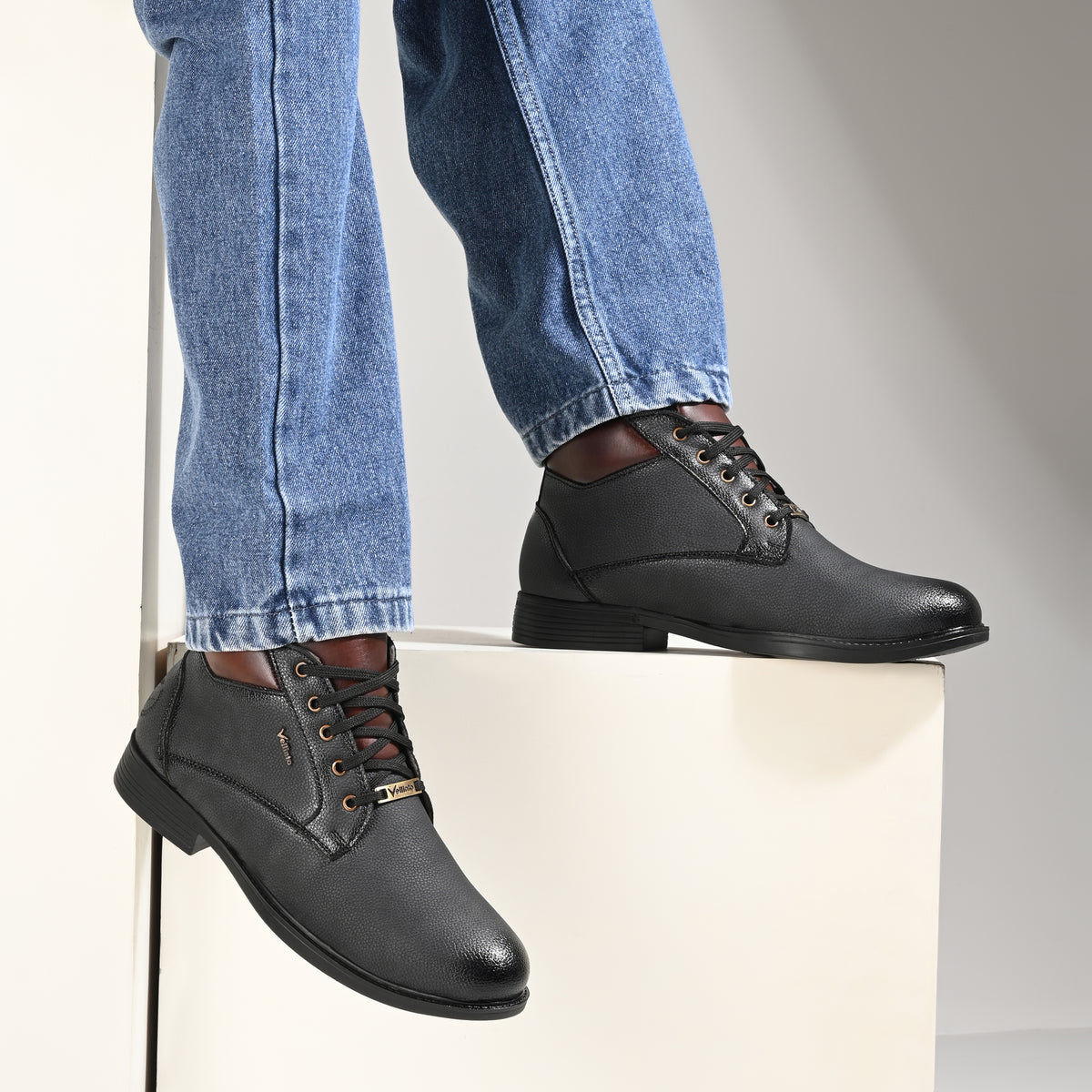 Vellinto SOVEREIGN Casual Boots For Men ll Synthetic Leather Boots For Men Casuals For Men