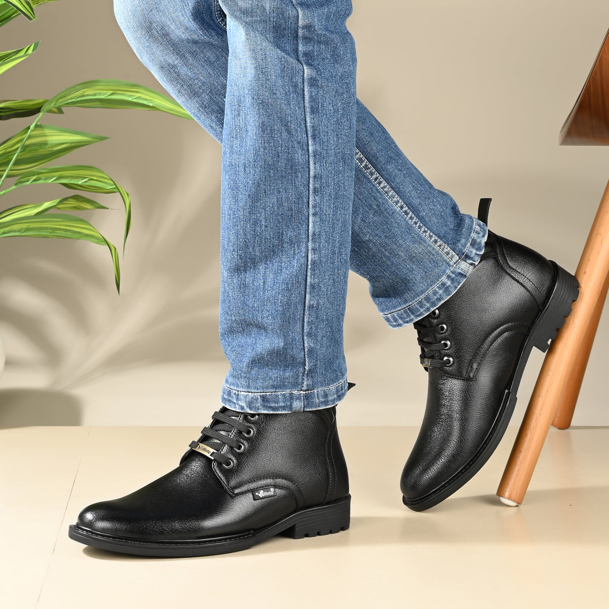 Vellinto Vellinto TIMBER Casual Boots For Men ll Synthetic Leather Boots Casuals For Men Boots For Men