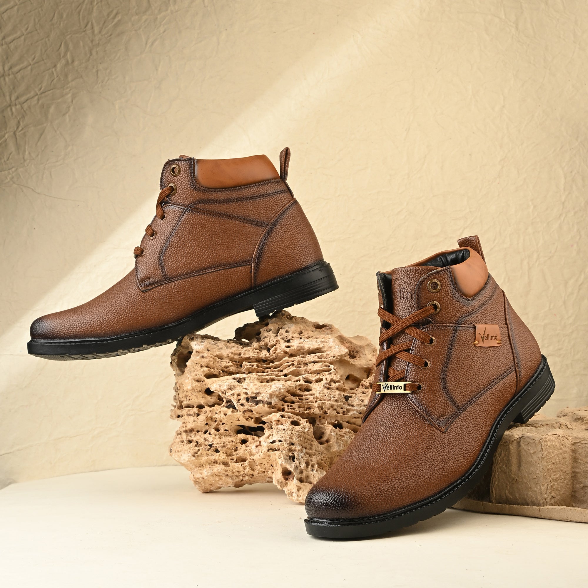 Vellinto BRONZO Casual Boots For Men ll Synthetic Leather Boots Casuals For Men Boots For Men