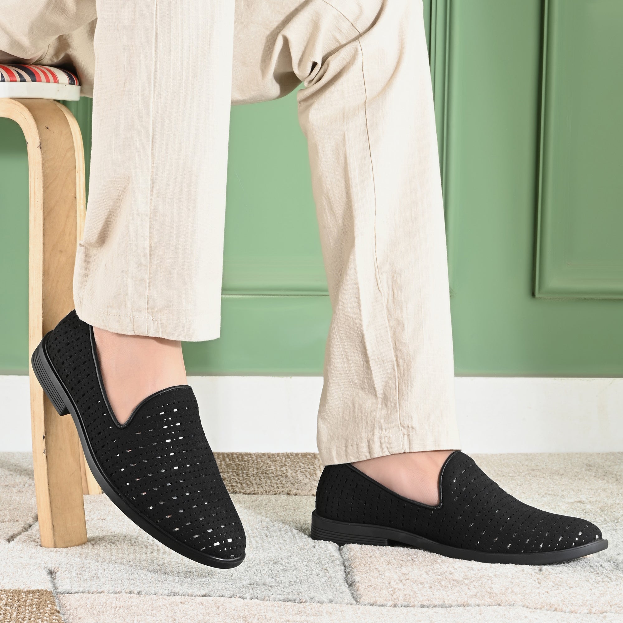 Vellinto ZENTRO Urban Classic Breathable Perforated Slipon Formal Comfort Loafer Party Wear For Men