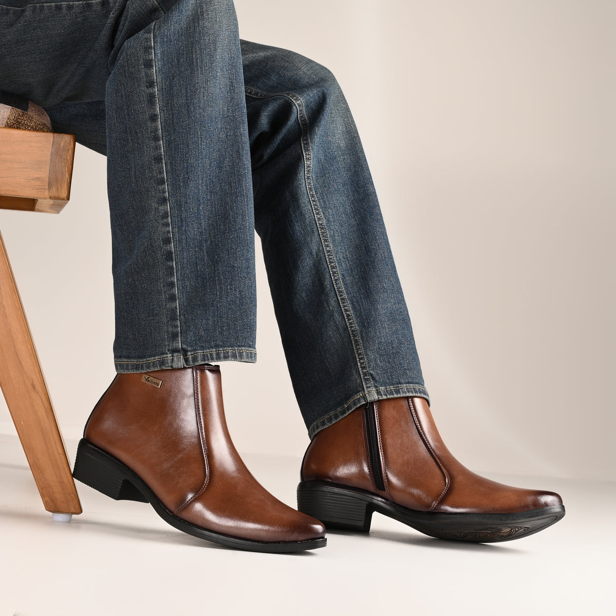 Vellinto Vellinto Royal Look RAMANA Zipped Boots For Men Synthetic Leather Boots For Men Boots For Men