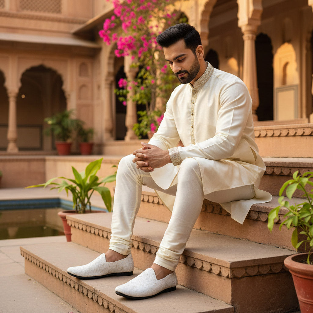Vellinto Vellinto ZARIYA Party Wear Royal Look Mojaris Juttis Slip On For Men Espadrilles For Men