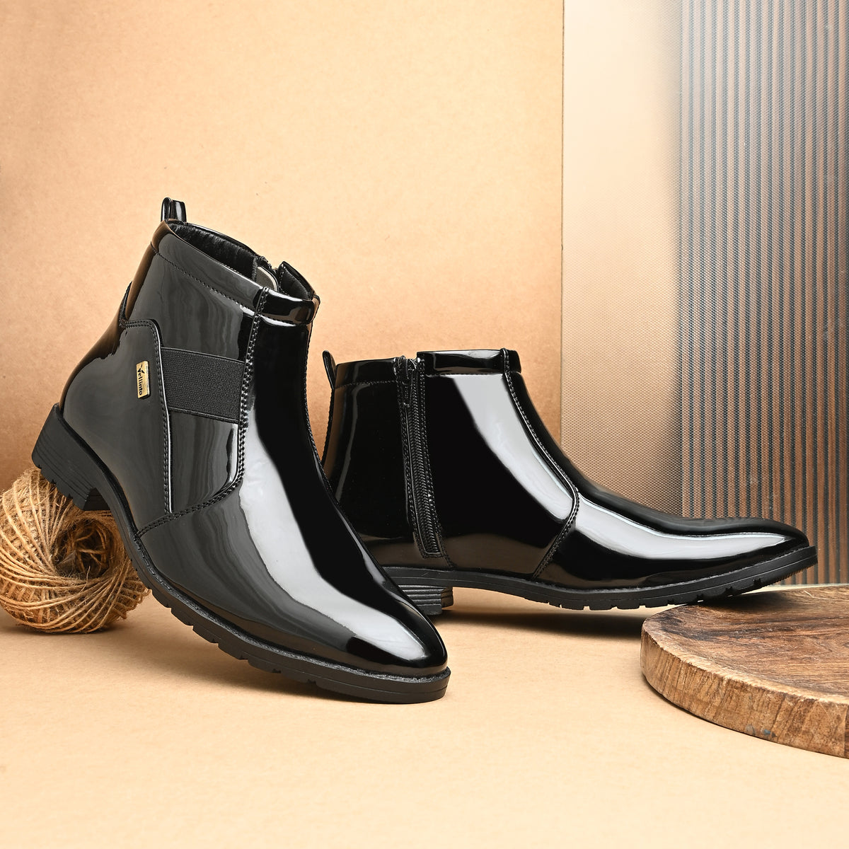 Vellinto Royal Look Zipped Boots For Men ll Synthetic Leather Casual Boots For Men
