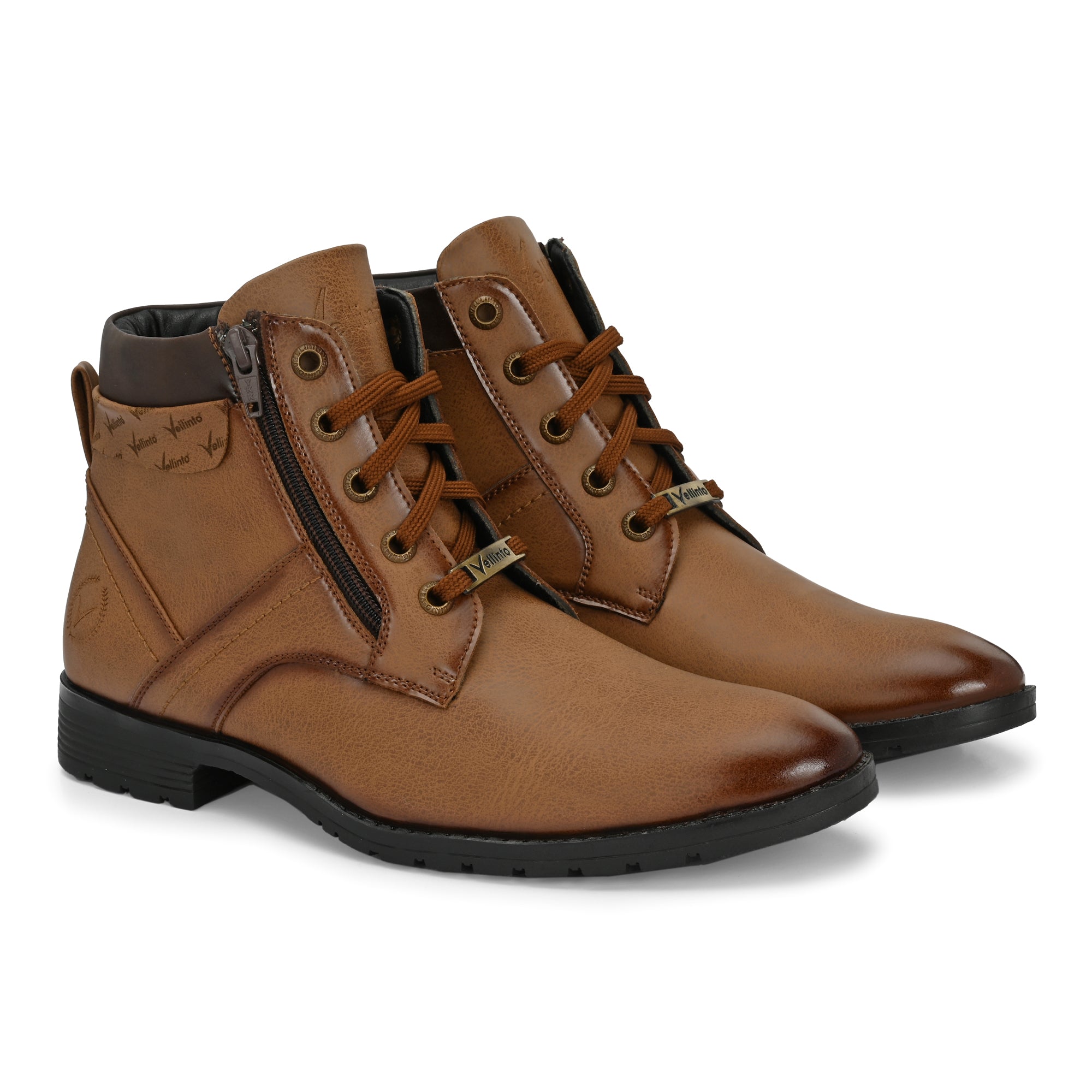 Vellinto Vellinto ORION Men’s Stylish Lace-Up & Zipper High Ankle Casual Boots Boots For Men