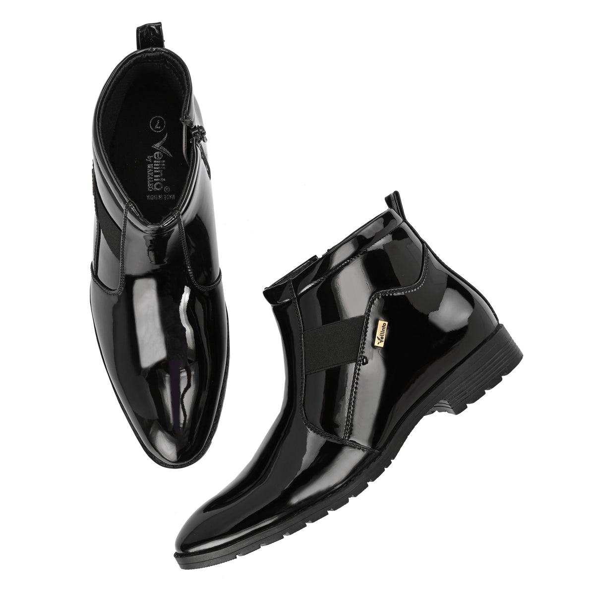 Vellinto Royal Look Zipped Boots For Men ll Synthetic Leather Casual Boots For Men