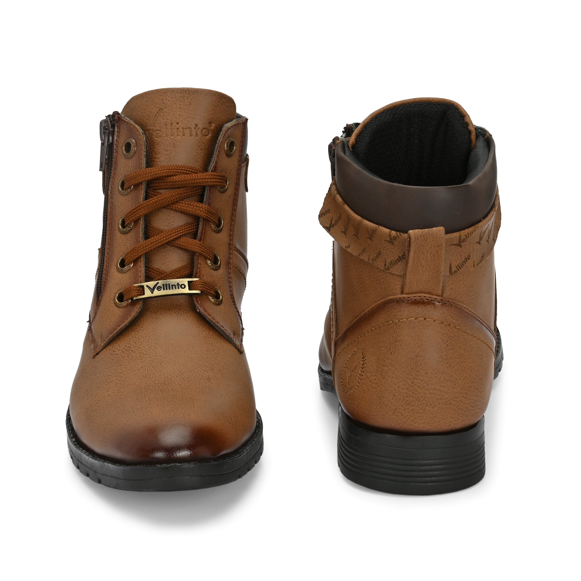 Vellinto Vellinto ORION Men’s Stylish Lace-Up & Zipper High Ankle Casual Boots Boots For Men