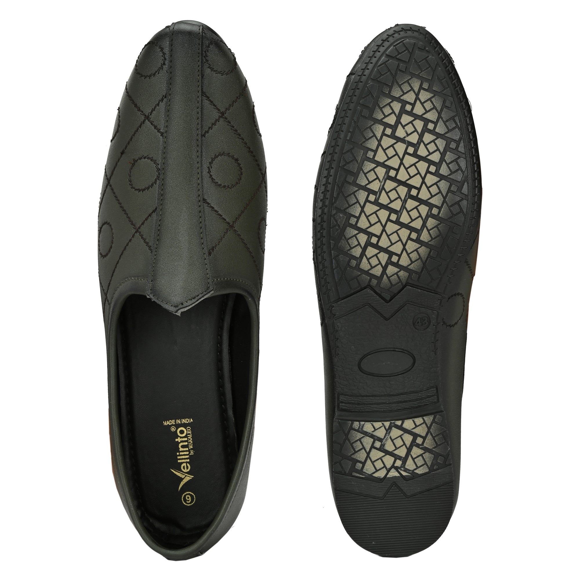 Vellinto BANAJARA Men’s Ethnic Slip-On Mojari | Traditional PU Leather Footwear Party Wear For Men