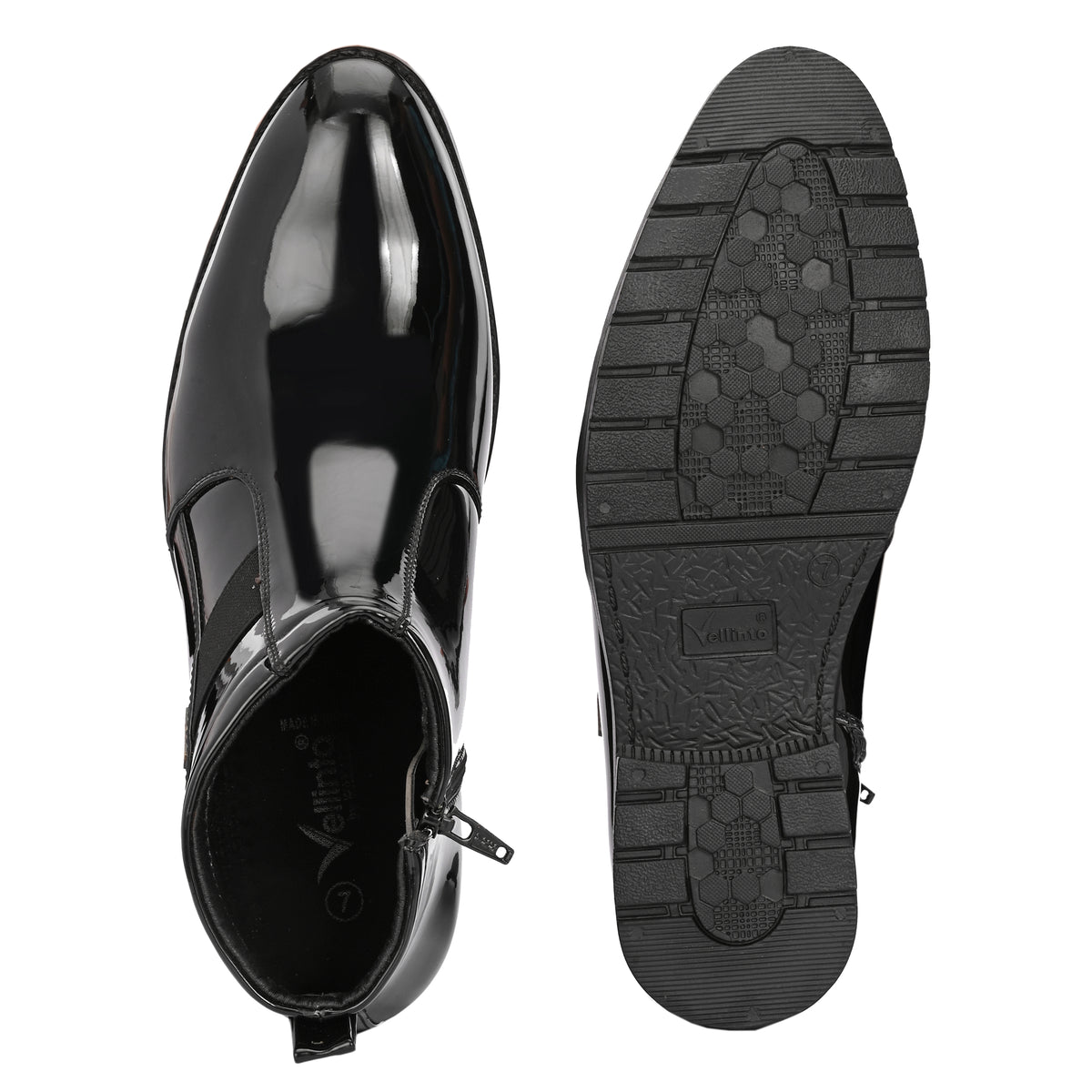 Vellinto Royal Look Zipped Boots For Men ll Synthetic Leather Casual Boots For Men