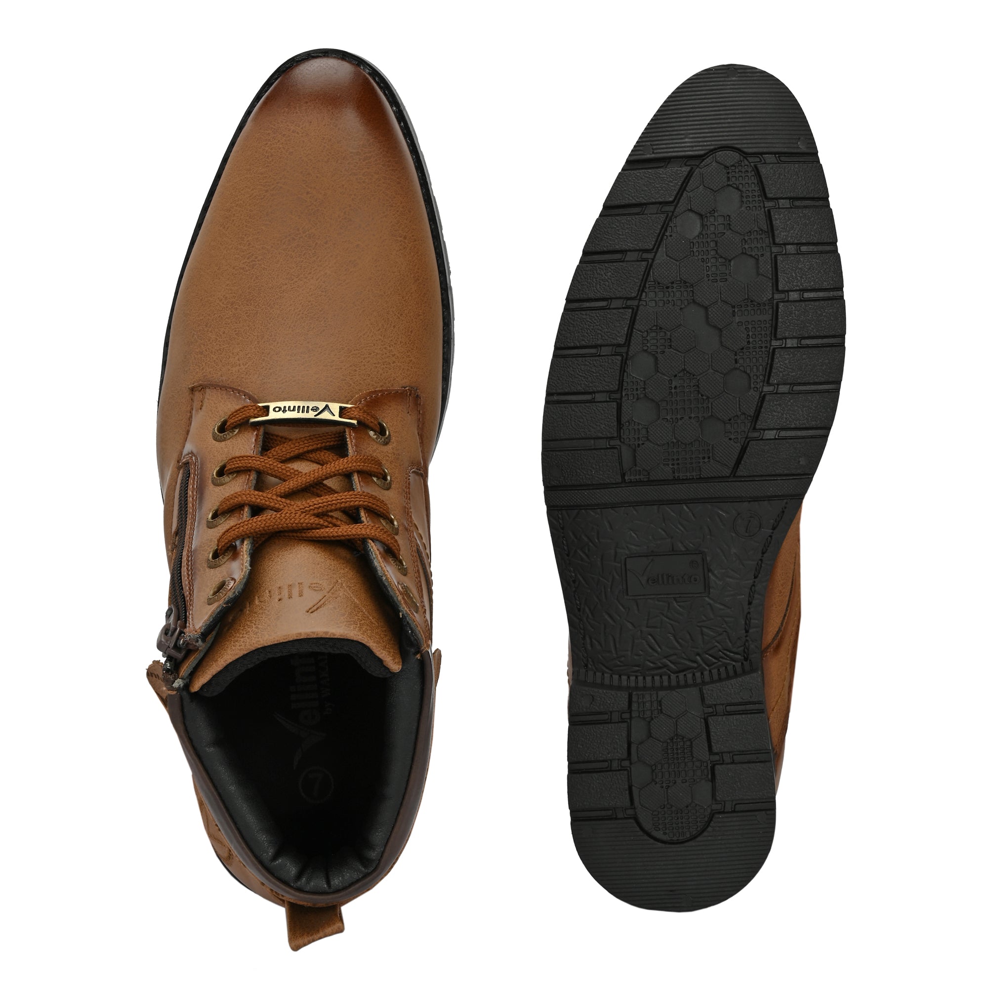 Vellinto Vellinto ORION Men’s Stylish Lace-Up & Zipper High Ankle Casual Boots Boots For Men