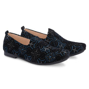 Vellinto MIDNIGHT BLOOM Party Wear Royal Look Mojaris Juttis Slip On For Men Espadrilles For Men