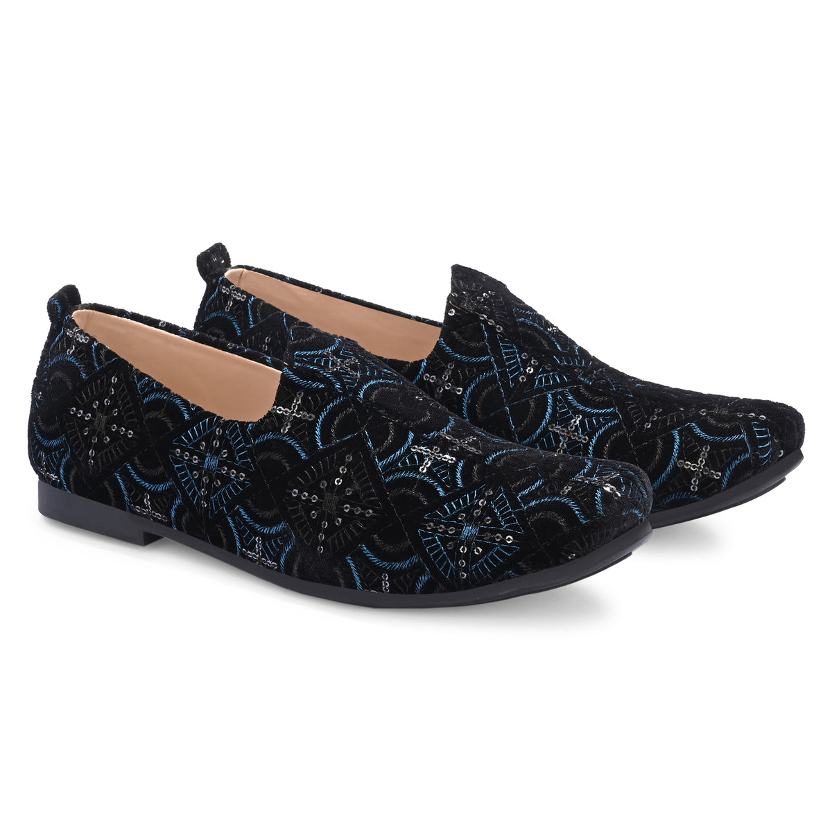 Vellinto MIDNIGHT BLOOM Party Wear Royal Look Mojaris Juttis Slip On For Men Espadrilles For Men
