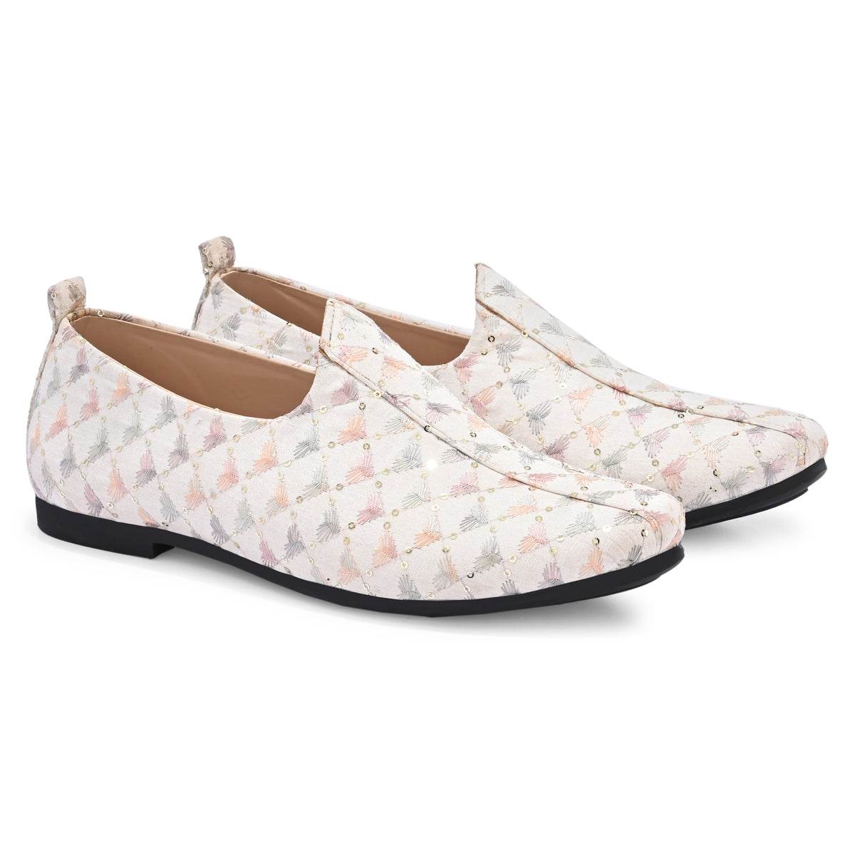 Vellinto PHULKARI Party Wear Royal Look Mojaris Juttis Slip On For Men Espadrilles For Men
