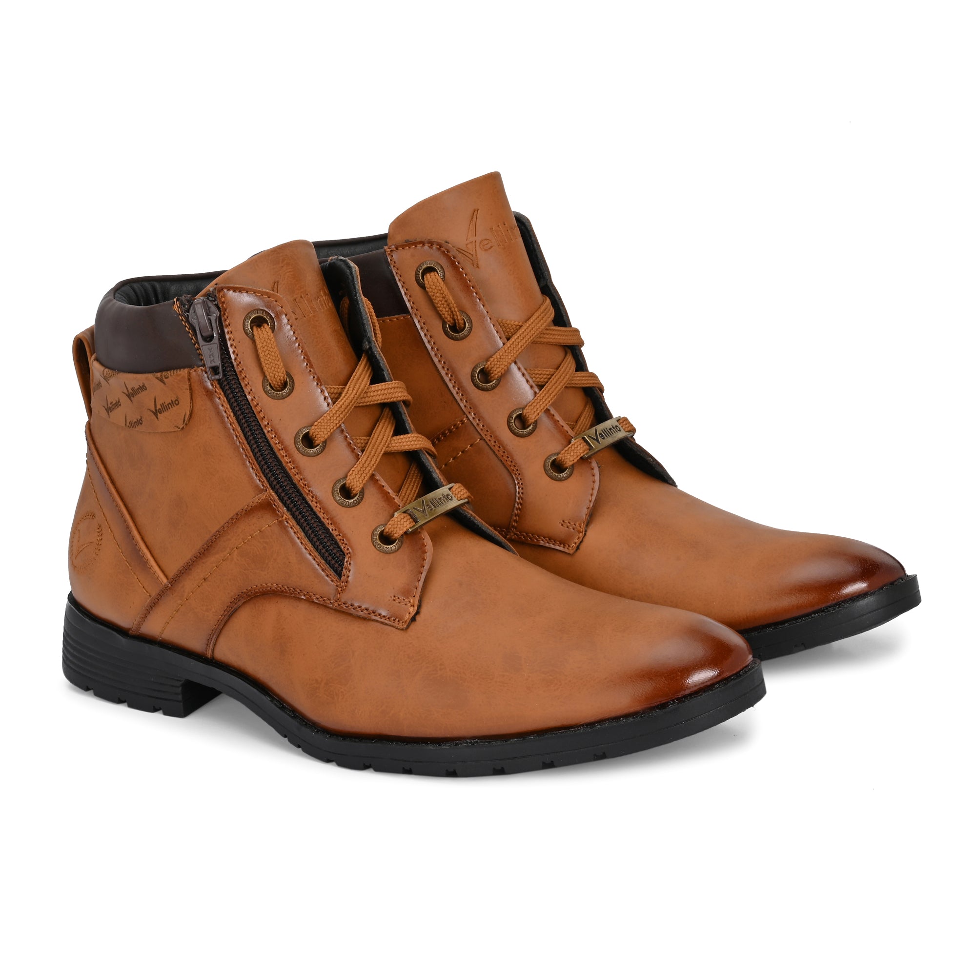 Vellinto Vellinto ORION Men’s Stylish Lace-Up & Zipper High Ankle Casual Boots Boots For Men