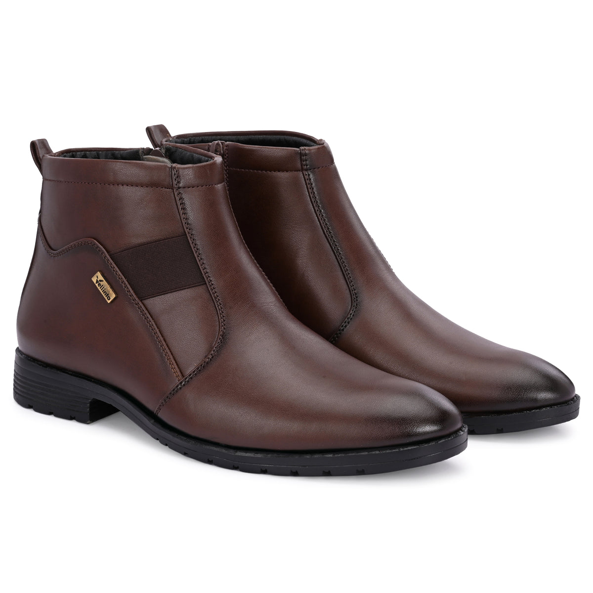 Vellinto Royal Look Zipped Boots For Men ll Synthetic Leather Casual Boots For Men