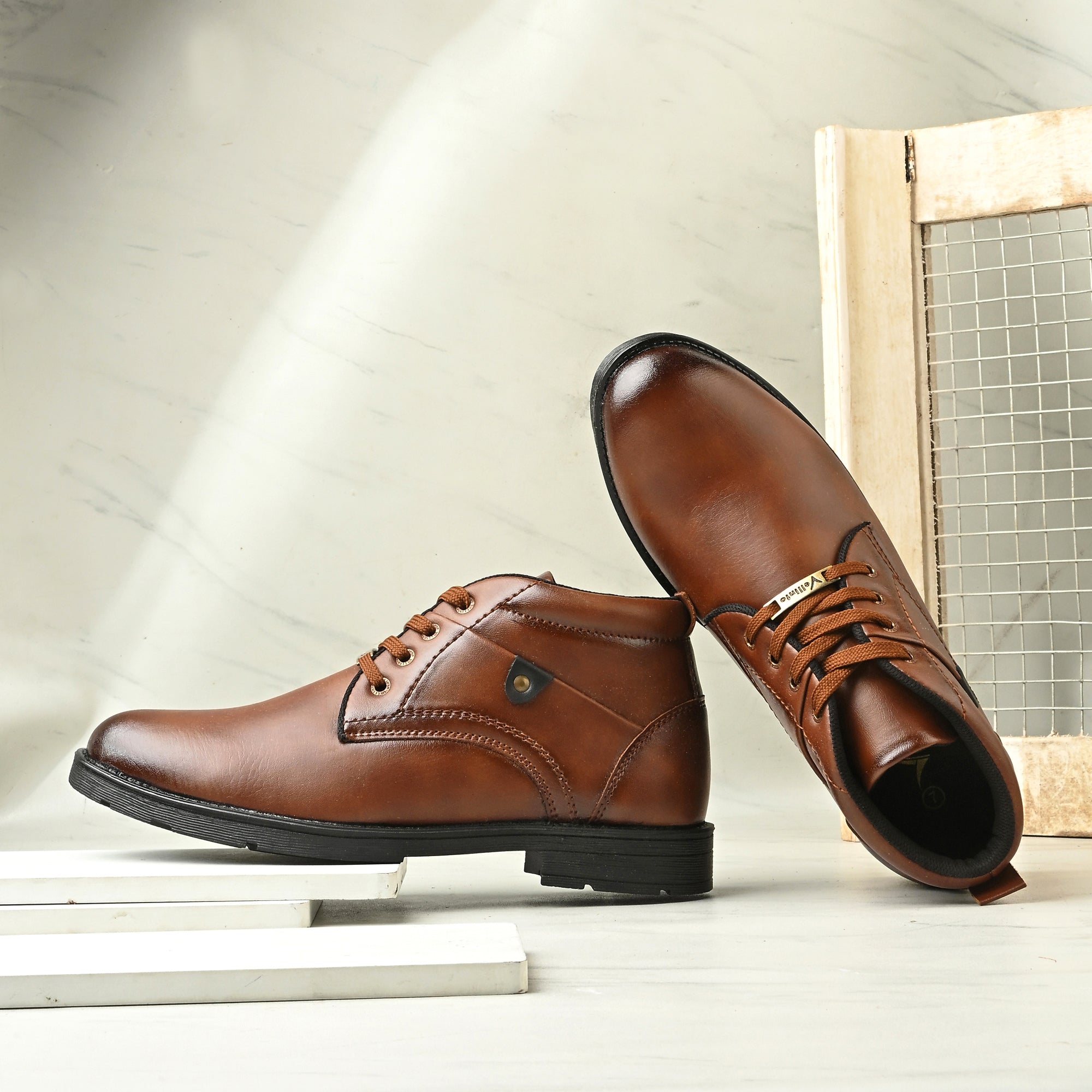 Stylish, Trendy Mid-Ankle Boots ll Daily Use Casual Lace Up Shoe Boots For Men