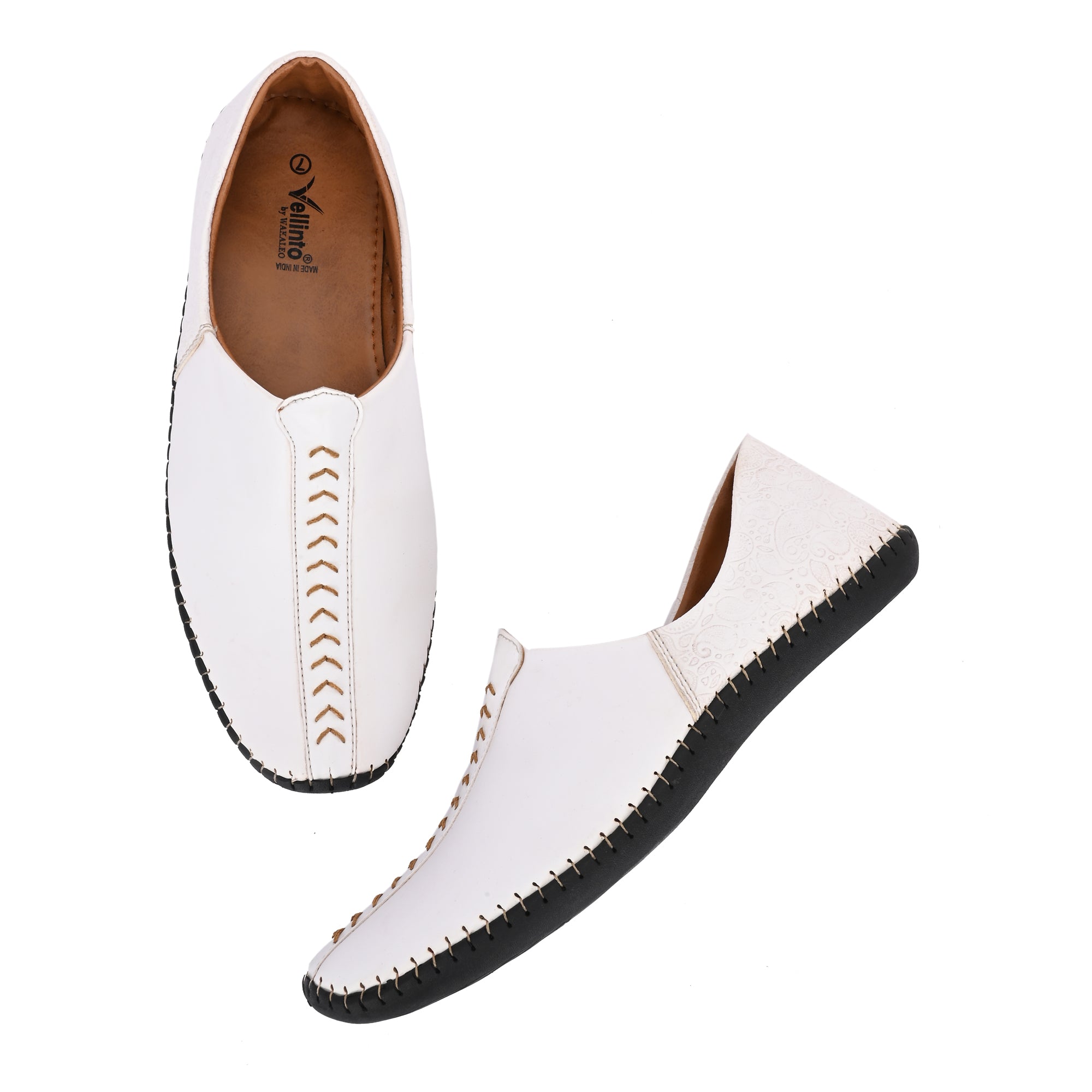 Vellinto ARTIZAN Cool Rajasthani Stitched Design Jutis Mojaris Nagra For Men Casuals For Men