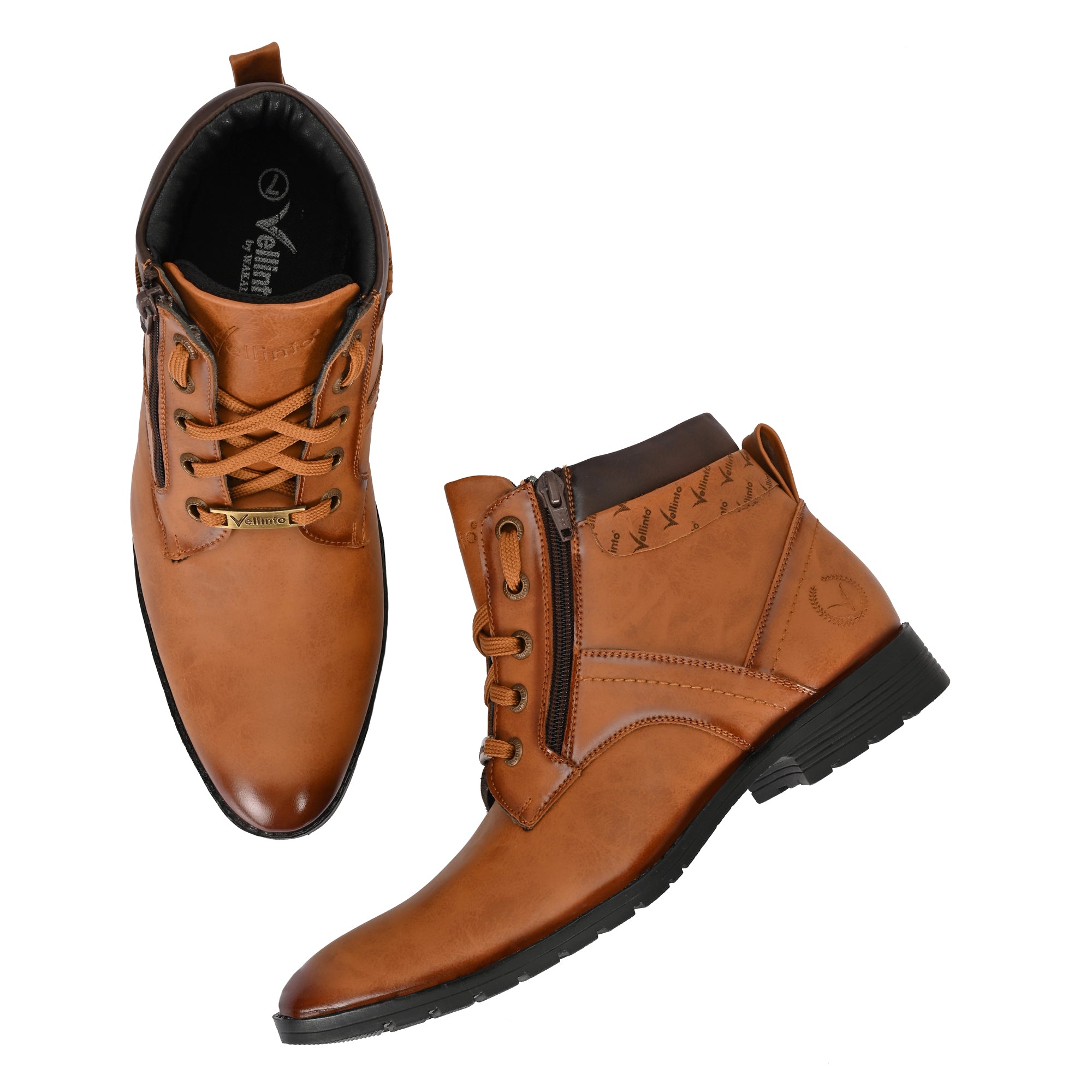 Vellinto Vellinto ORION Men’s Stylish Lace-Up & Zipper High Ankle Casual Boots Boots For Men