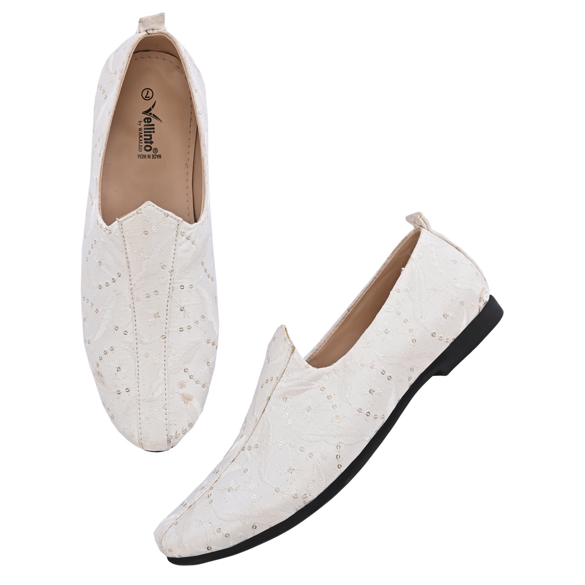 Vellinto BAISAKHI Party Wear Royal Look Mojaris Juttis Slip On For Men Espadrilles For Men