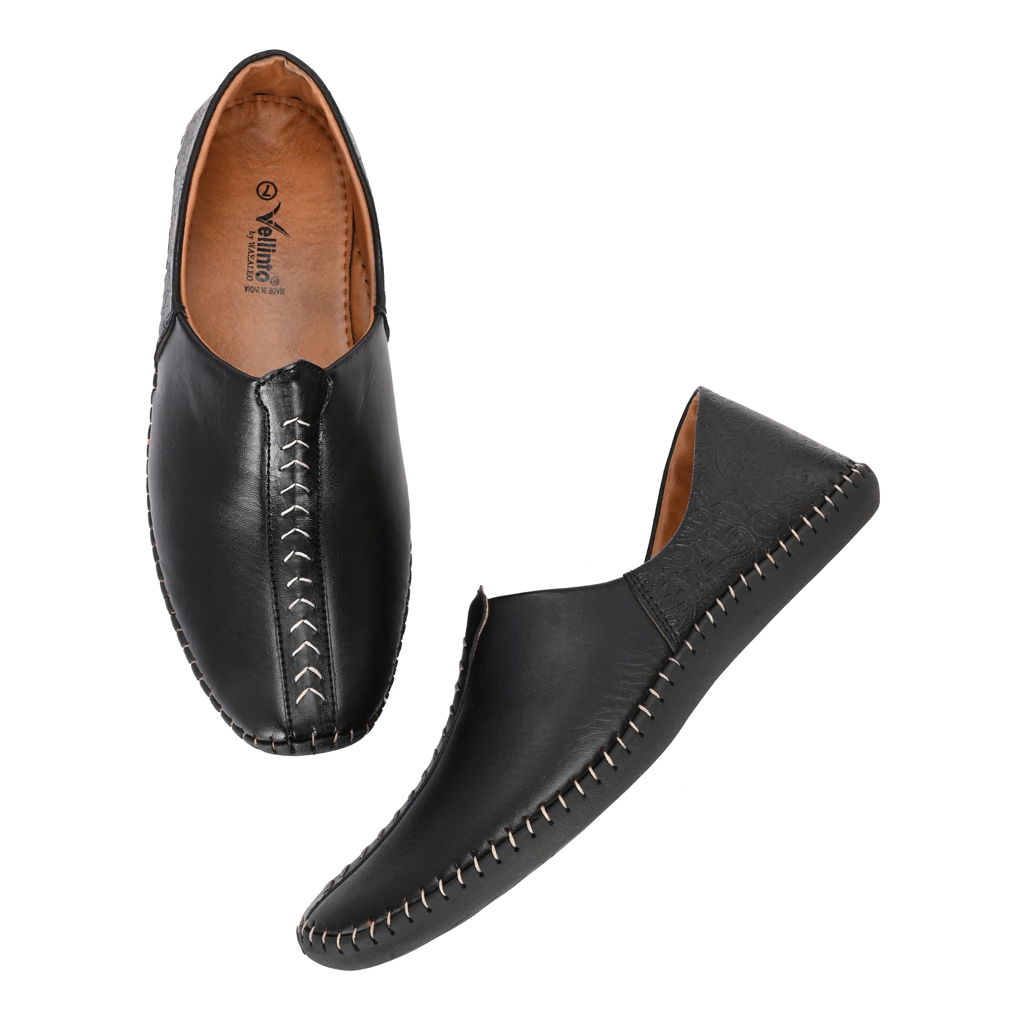 Vellinto ARTIZAN Cool Rajasthani Stitched Design Jutis Mojaris Nagra For Men Casuals For Men