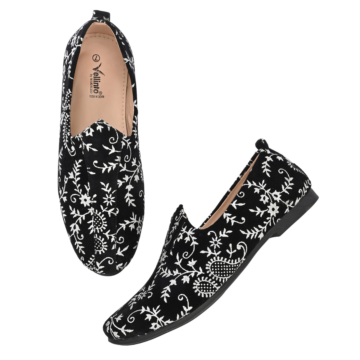 Vellinto Vellinto PHULKARI Party Wear Royal Look Mojaris Juttis Slip On For Men Espadrilles For Men