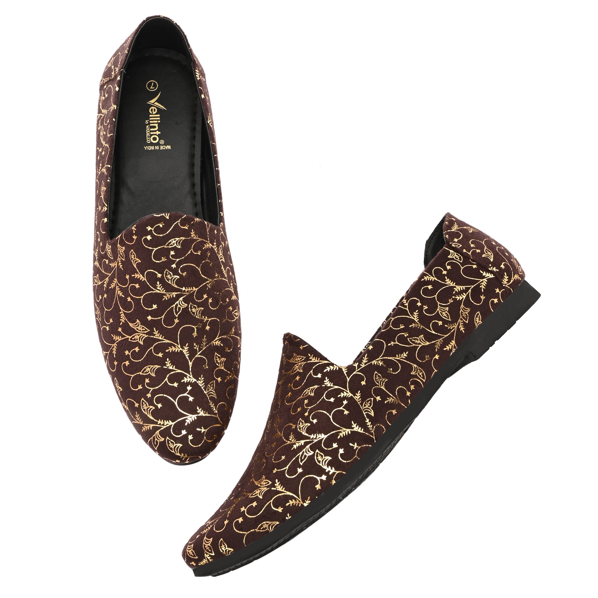 Vellinto ellinto SAMRAT Party Wear Royal Look Mojaris Juttis Slip On For Men Espadrilles For Men