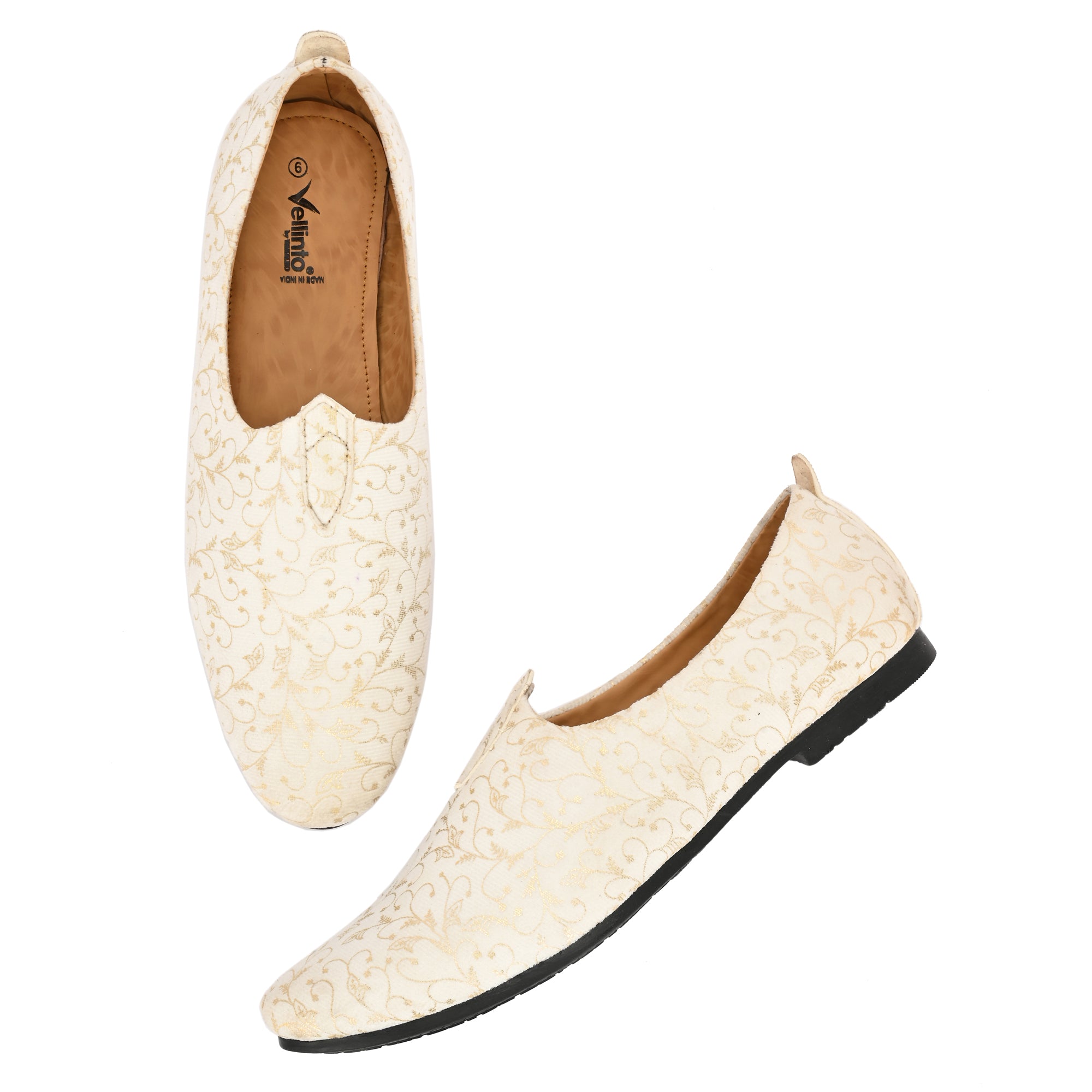 Vellinto NAWAB Party Wear Royal Look Mojaris Juttis Slip On For Men Espadrilles For Men
