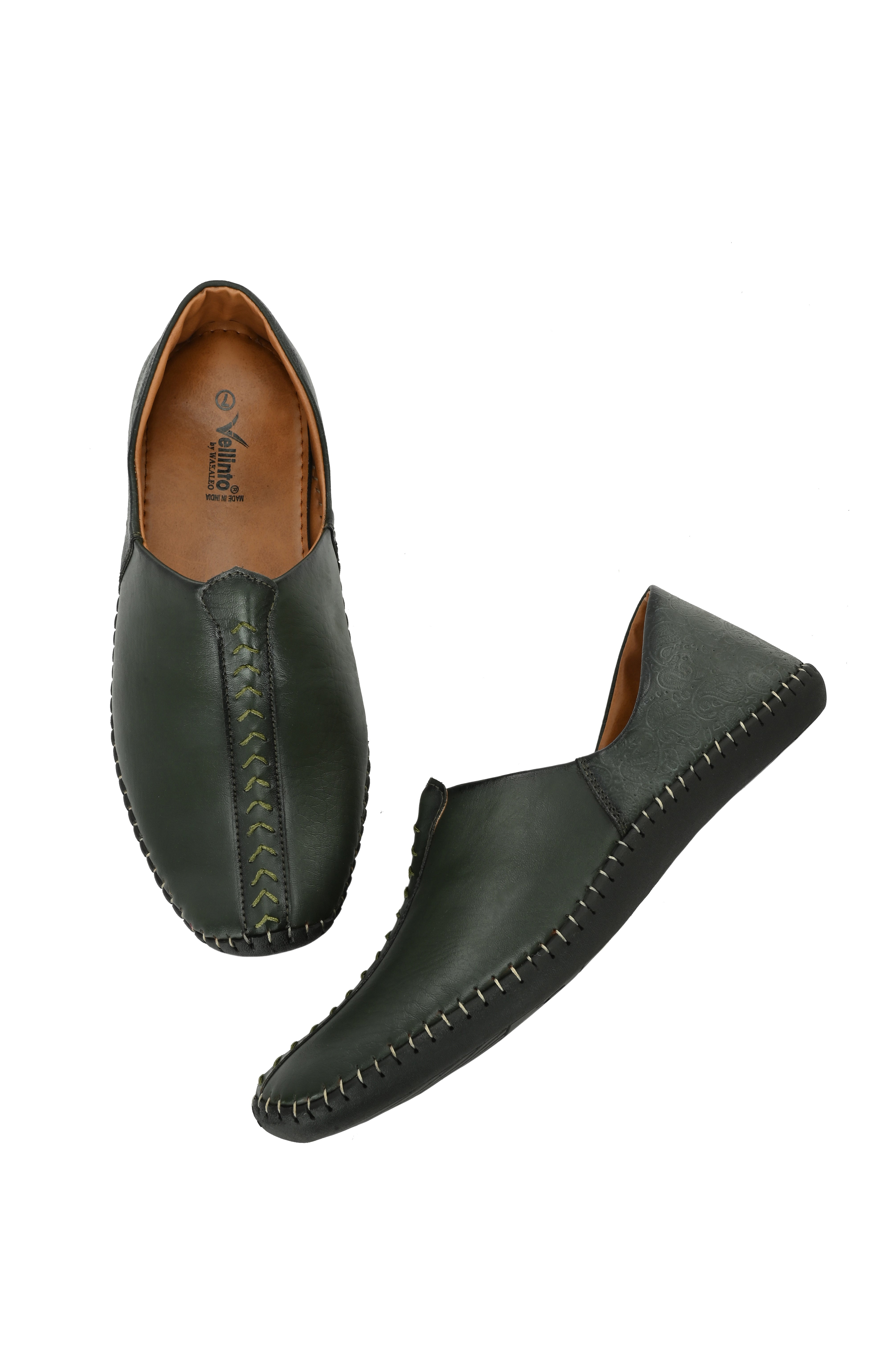 Vellinto ARTIZAN Cool Rajasthani Stitched Design Jutis Mojaris Nagra For Men Casuals For Men