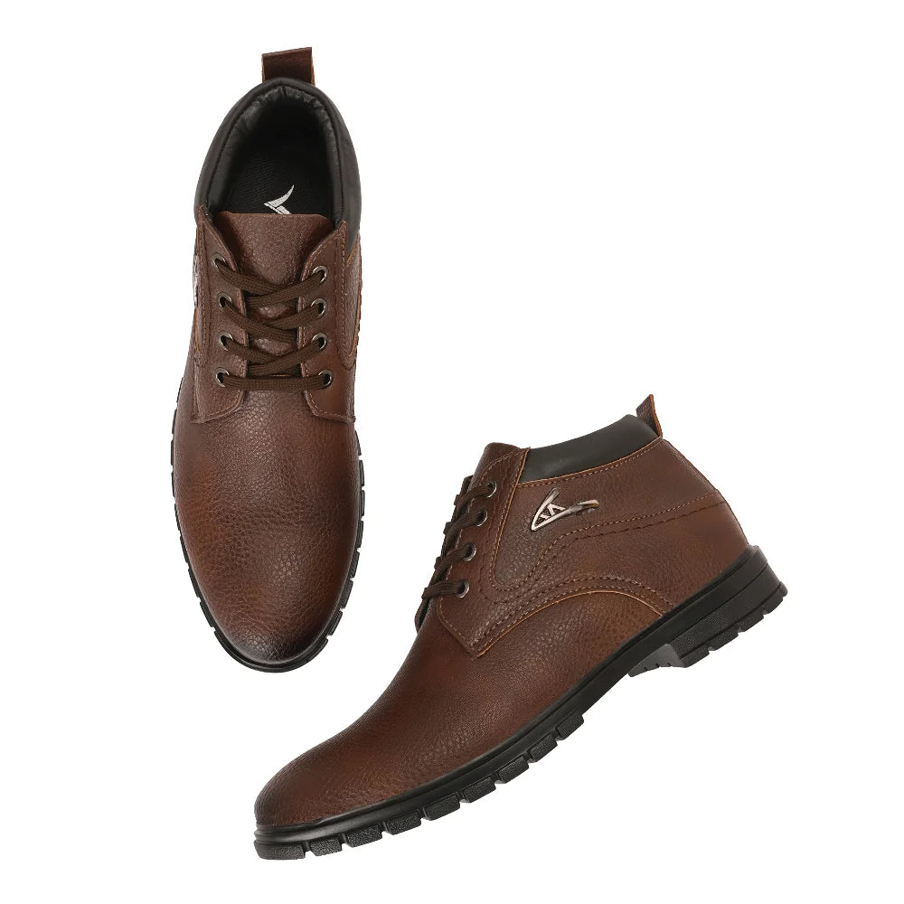 Vellinto EDGE Men's Casual Outdoor Synthetic Leather Boots ll Trendy/Stylish Boots For Men