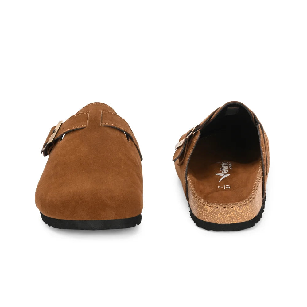 Vellinto SPHINX Comfortable Suede Slip-On Clog/Mules Buckle and Arch Support
