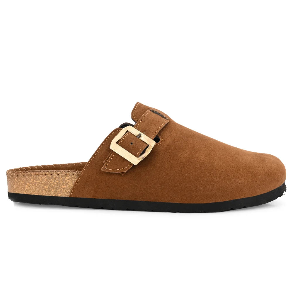 Vellinto SPHINX Comfortable Suede Slip-On Clog/Mules Buckle and Arch Support
