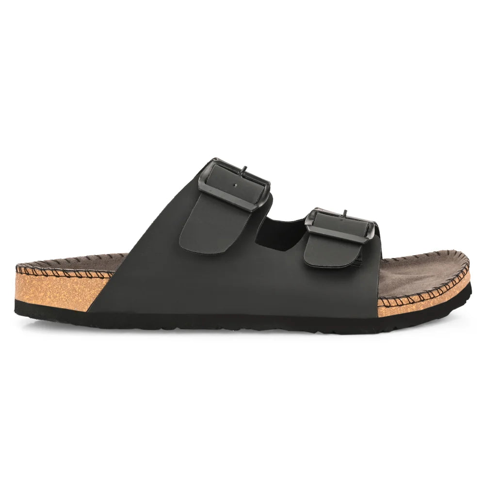 Vellinto ARIZONA Comfortable Slide Sandal/Slipper ll Men's Double Buckle Slipper style Slip-On Sandals, Arch Support, Casual Summer Footwear For Men