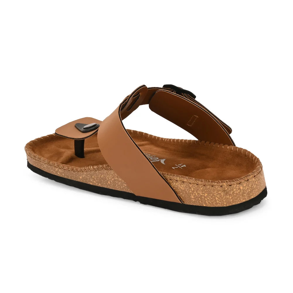 Vellinto CARBATINA T-Strap Thong Sandal ll Men’s Leather Toe-Post Sandals with Buckle, Arch Support, Slip-On Comfort For Men