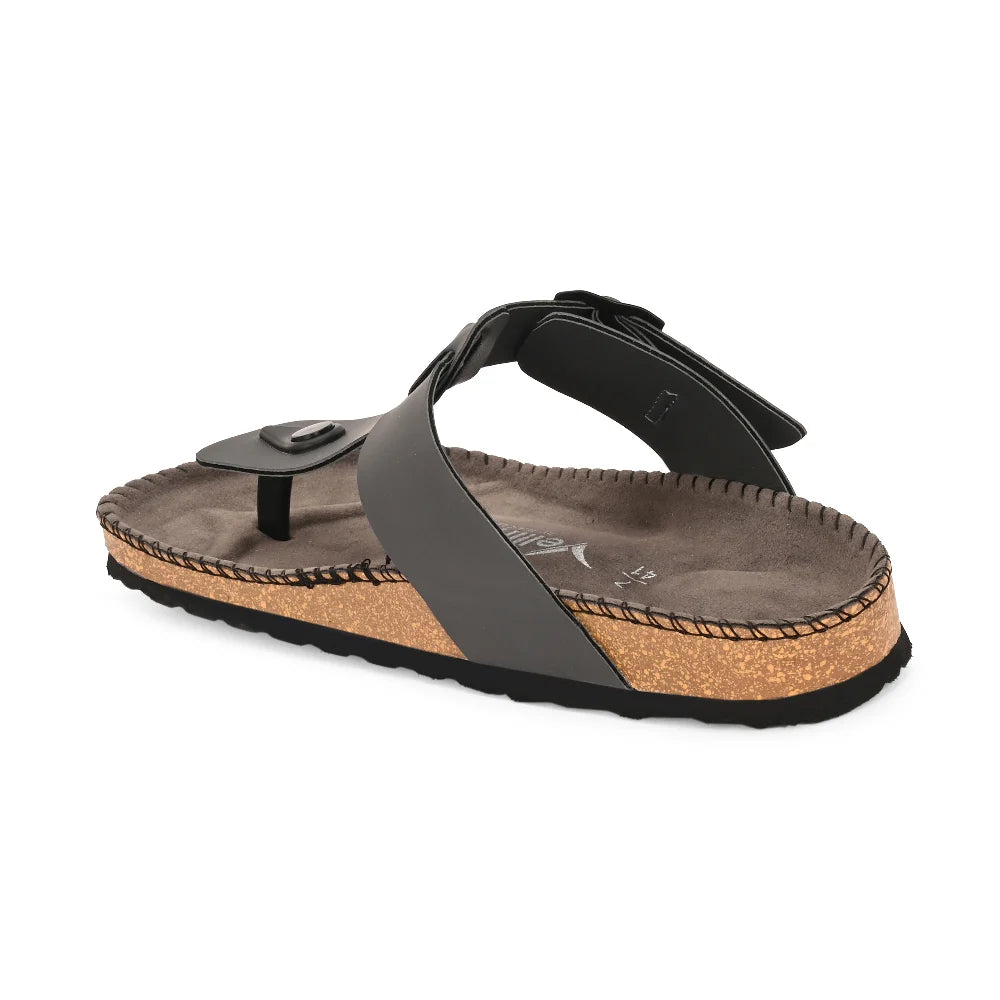 Vellinto CARBATINA T-Strap Thong Sandal ll Men’s Leather Toe-Post Sandals with Buckle, Arch Support, Slip-On Comfort For Men