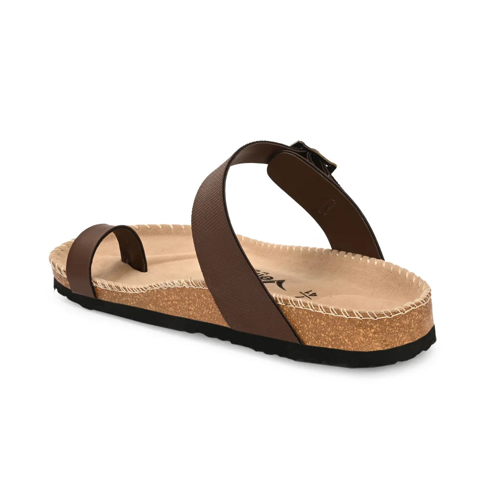 Vellinto LUXOR Sandal Open Toe Sandals ll Birken- Style Leather Cork Sandals with Adjustable Buckle Straps For Men