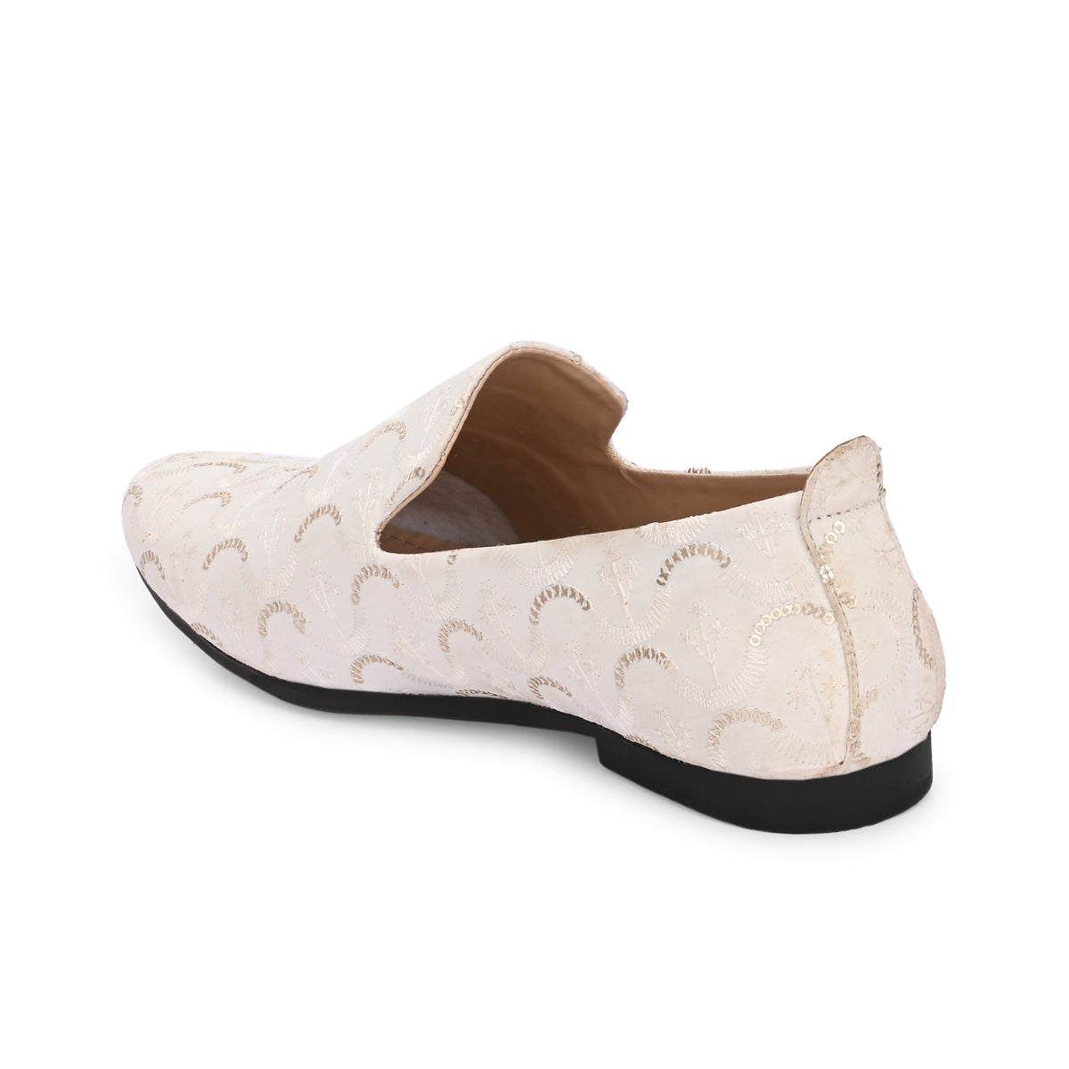 Vellinto ZEWAR Men's White Embroidered Slip-On Ethnic Party Wear Wedding Shoes Espadrilles For Men