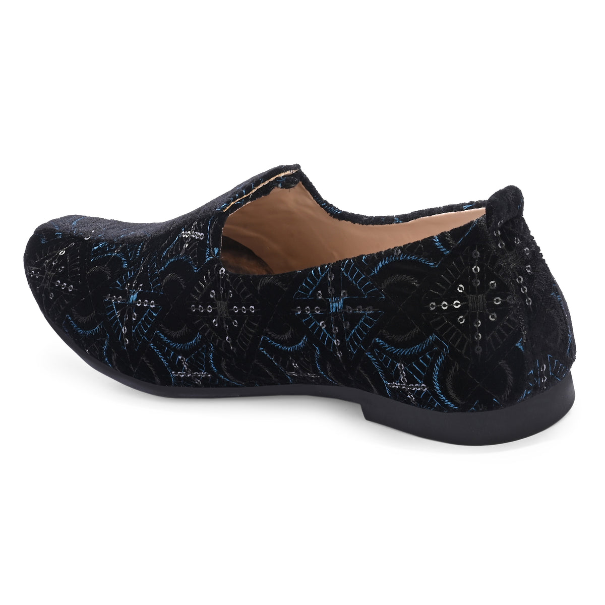 Vellinto MIDNIGHT BLOOM Party Wear Royal Look Mojaris Juttis Slip On For Men Espadrilles For Men