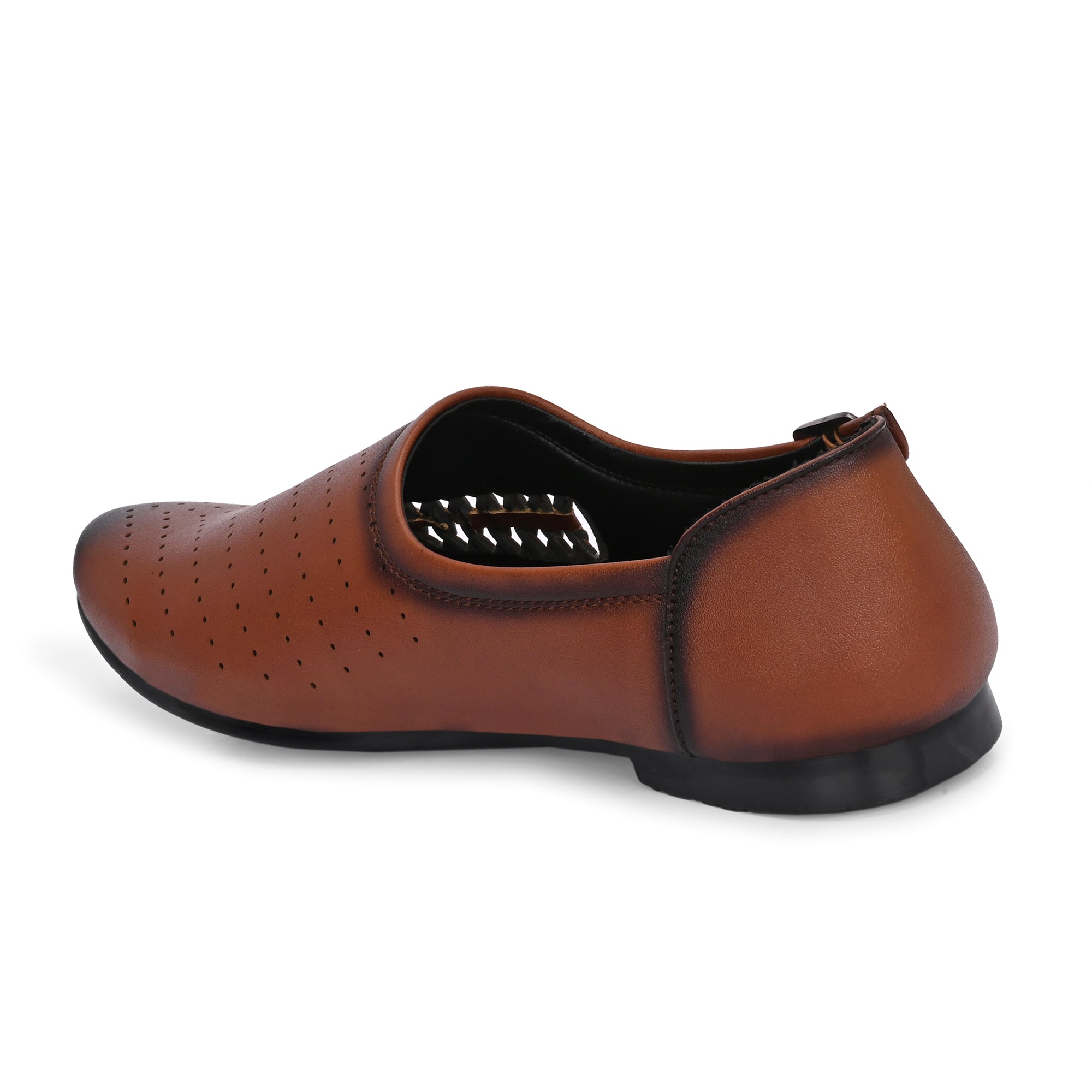 Vellinto Vellinto SHAHZAD Perforated Synthetic Leather Loafers with Stylish Buckle Detail Party Wear For Men