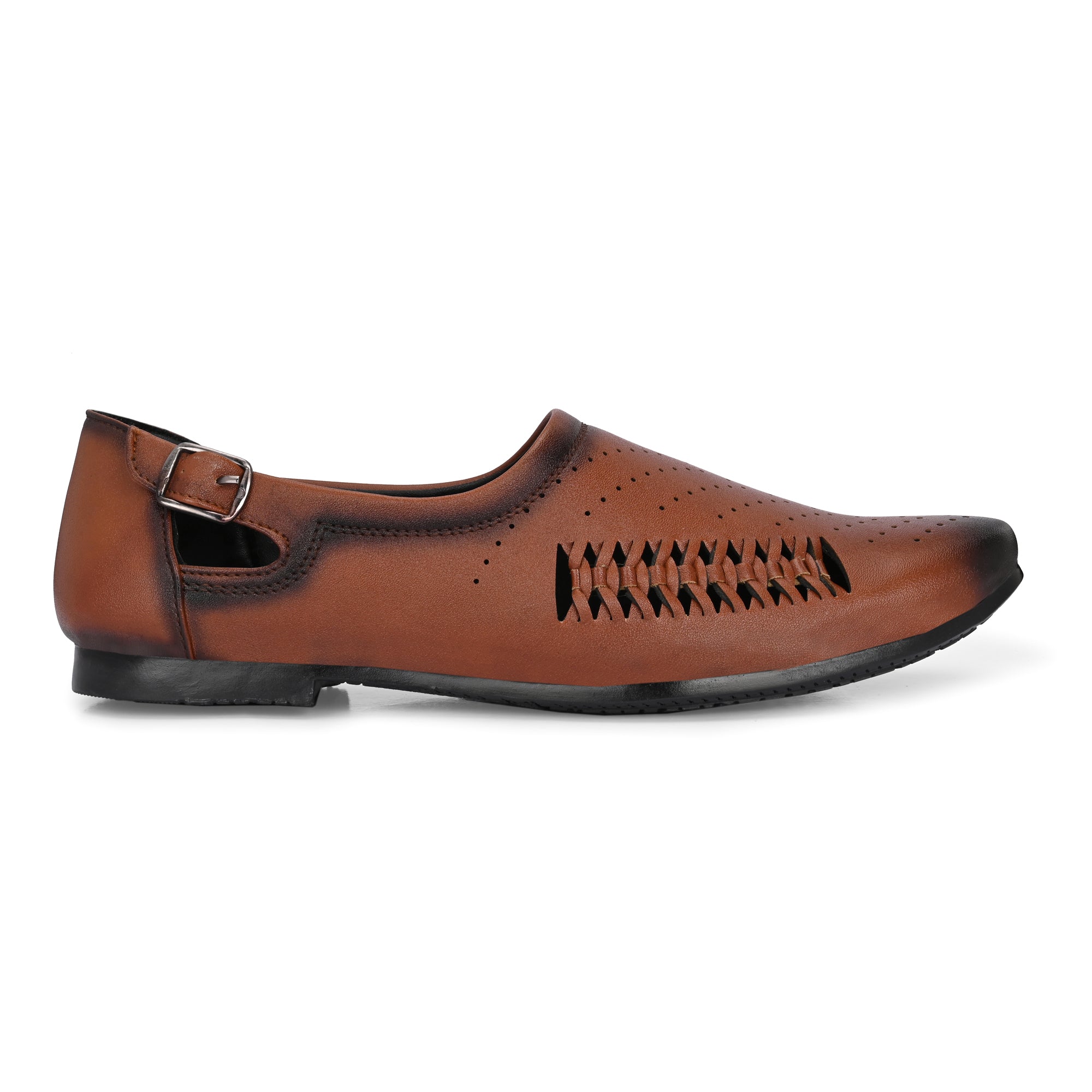Vellinto Vellinto SHAHZAD Perforated Synthetic Leather Loafers with Stylish Buckle Detail Party Wear For Men