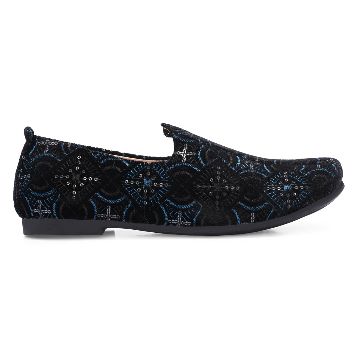 Vellinto MIDNIGHT BLOOM Party Wear Royal Look Mojaris Juttis Slip On For Men Espadrilles For Men