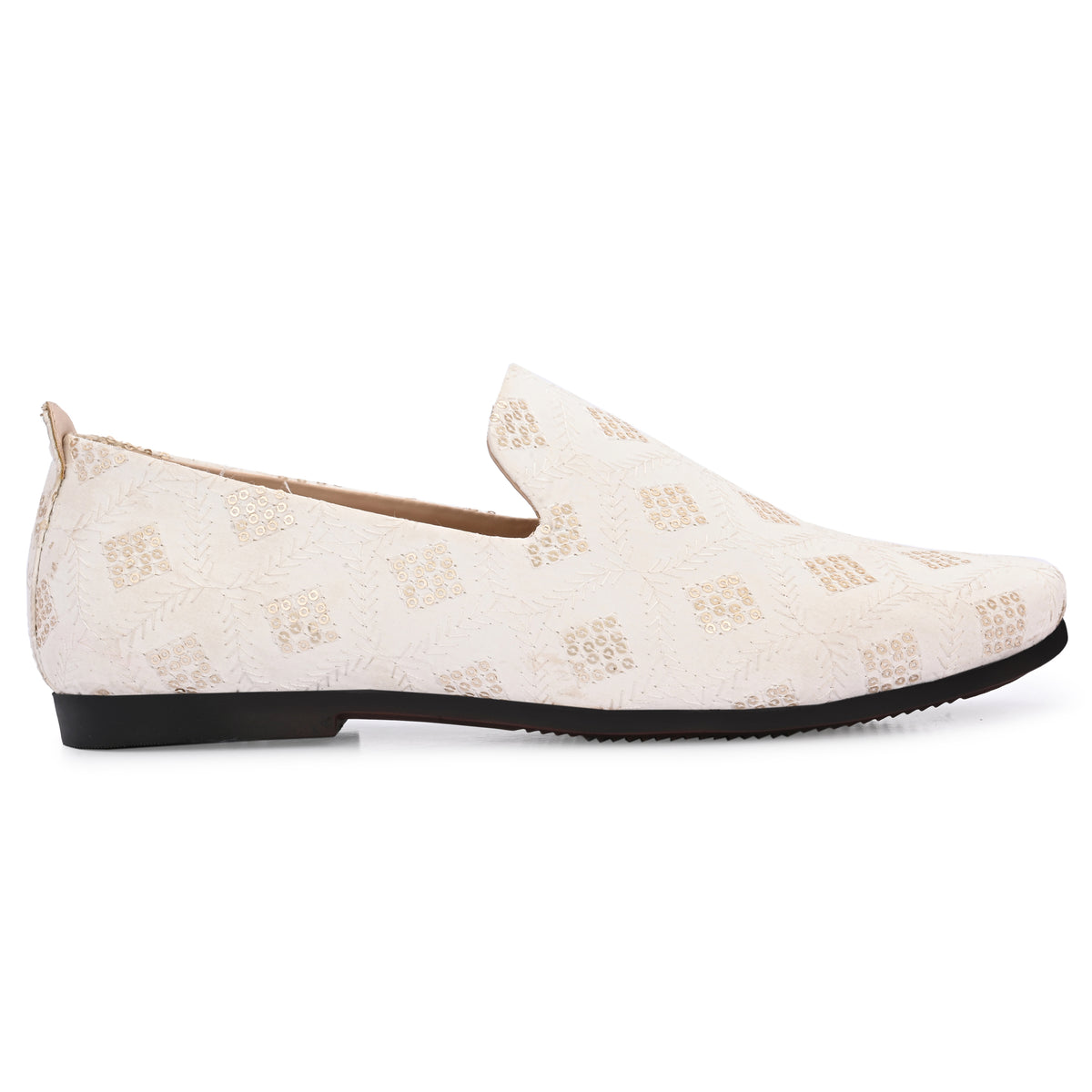 Vellinto Men's PEARL Embroidered Slip-On Ethnic Party Wear Designer Loafer Shoes Espadrilles For Men