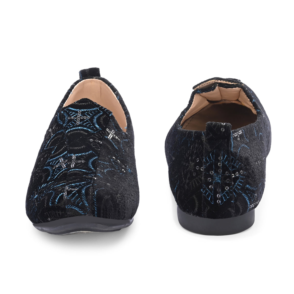 Vellinto MIDNIGHT BLOOM Party Wear Royal Look Mojaris Juttis Slip On For Men Espadrilles For Men