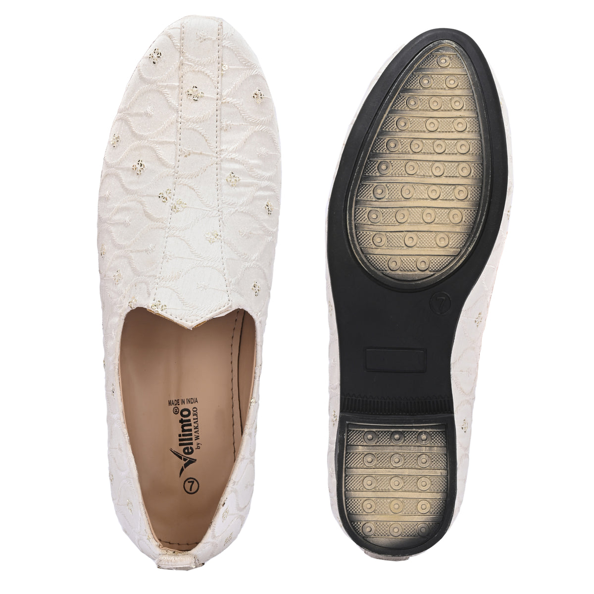 Vellinto Vellinto SNOW PEARL Party Wear Royal Look Mojaris Juttis Slip On For Men Espadrilles For Men
